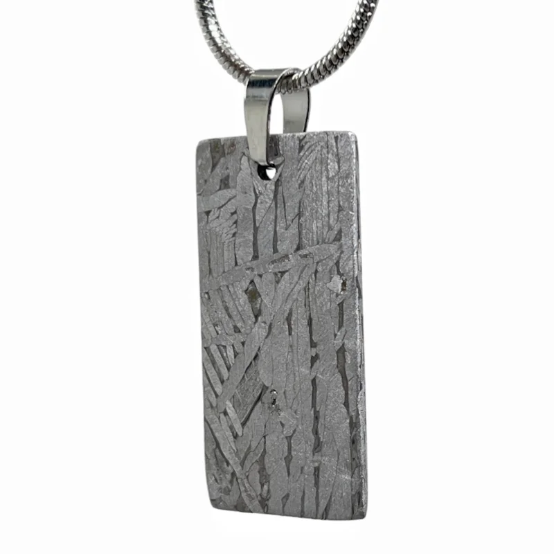 Muonionalusta Meteorite Slice Pendant Authentic Iron Meteor Necklace Natural Space Rock Gemstone Collectible Jewelry -LK653