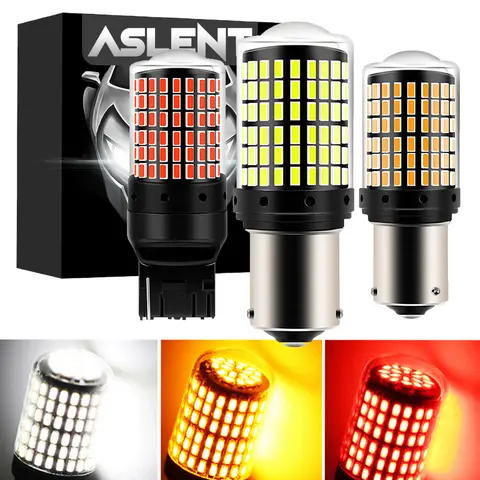 2pcs 1156 BA15S P21W BAU15S PY21W T20 7440 W21W 3157 1157 P21/5W W21/5W LED Bulbs 144smd Led CanBus Lamp For Turn Signal Light