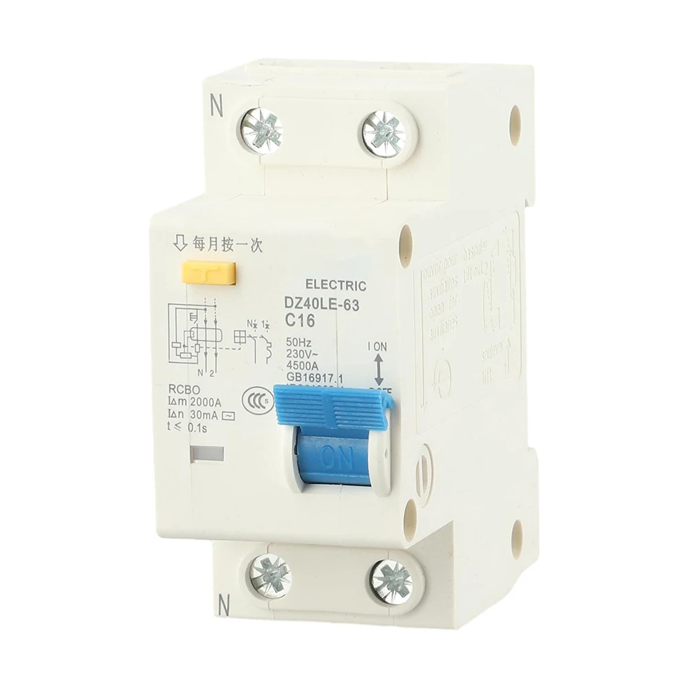 Single Handle Fireproof Leakage Protector AC230V Circuit Breaker DZ40LE 63 with Strong Environmental Adaptability