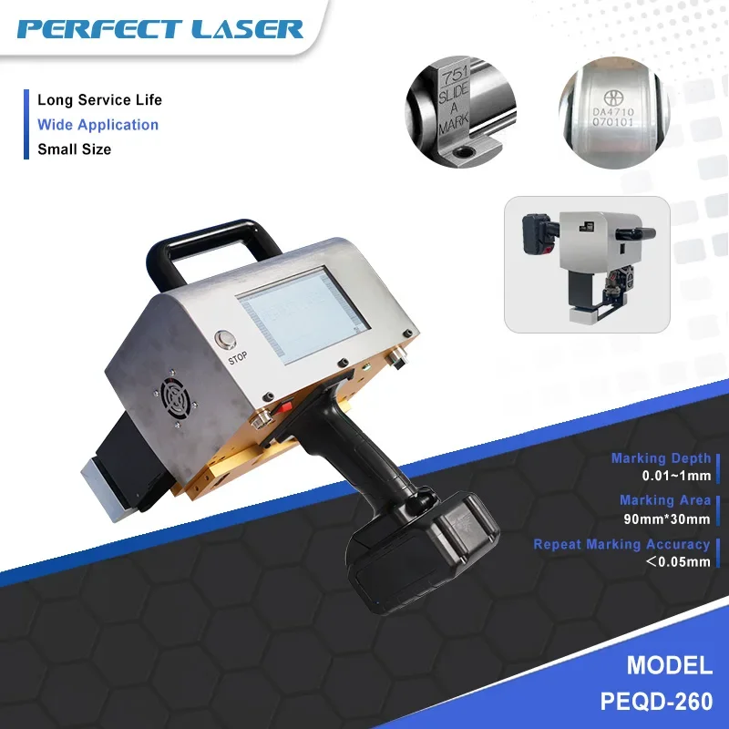 Perfect Laser-Bottles Small Portable Handheld Metal Steel Lcd Battery Electrical Dot Peen Pin Marking Marker Engraver Machines