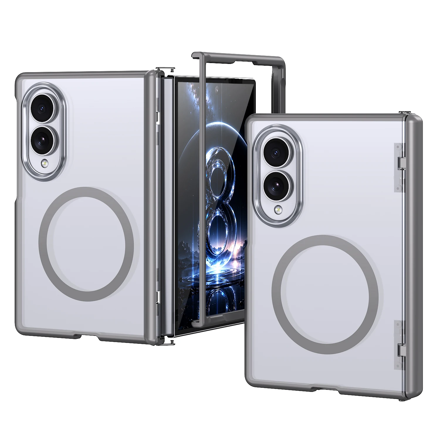for MagSafe Magnetic Wireless Charging Matte Translucent Case for Samsung Galaxy Z Fold8 Ultra Fold 8 7 Hinge Protection Cover