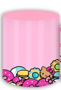 헬로 키티 원형 배경 어린이 생일 베이비 샤워 사진 배경 핑크, 원형 실린더 커버 장식, 포토콜 소품