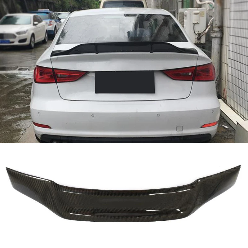 Carbon Fiber Rear Trunk Spoiler Wing For Audi A3 S3 Sline RS3 2014 - 2019 Car Rear Trunk Boot Lip Wing Spoiler