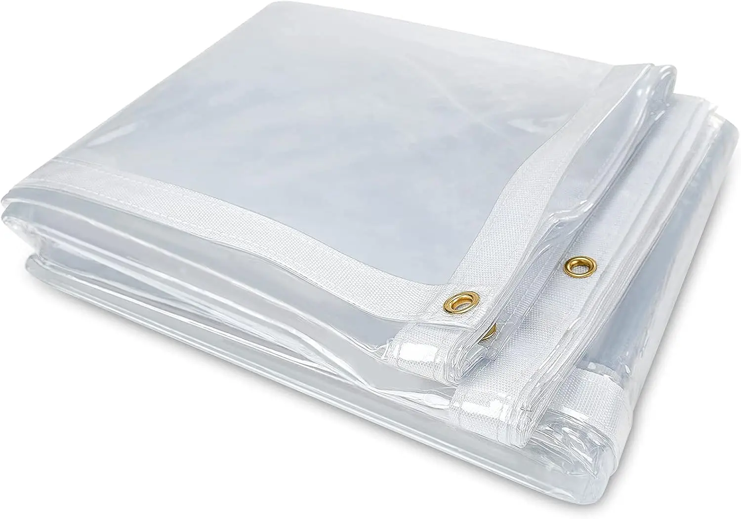 7 x 20FT Outdoor Clear Tarp Curtain Waterproof Wind-Proof 24 Mil Transparent Vinyl Tarp for Patio Pergola Garden Canopy