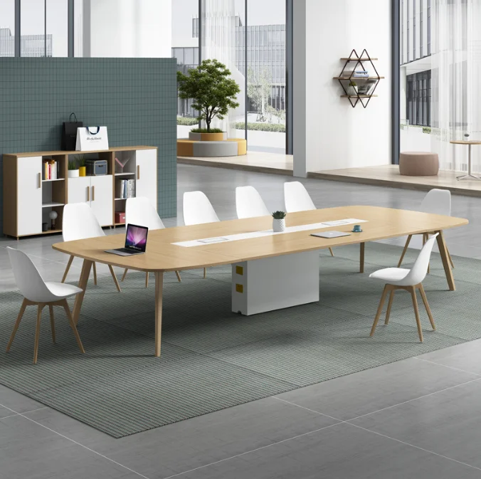 Nordic style office reception training meeting room negotiation table conference long table