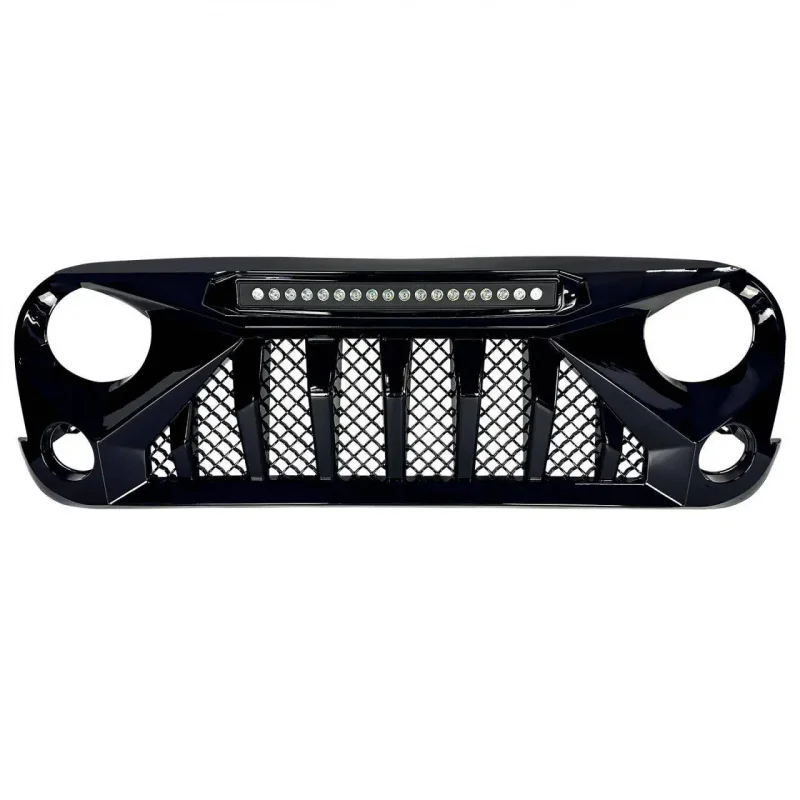 لامع أسود الجبهة نمط مصبغة الوفير شوايات السيارة مع أضواء LED على الطرق الوعرة 2007-2018 JK JKU NEW S البلاستيك