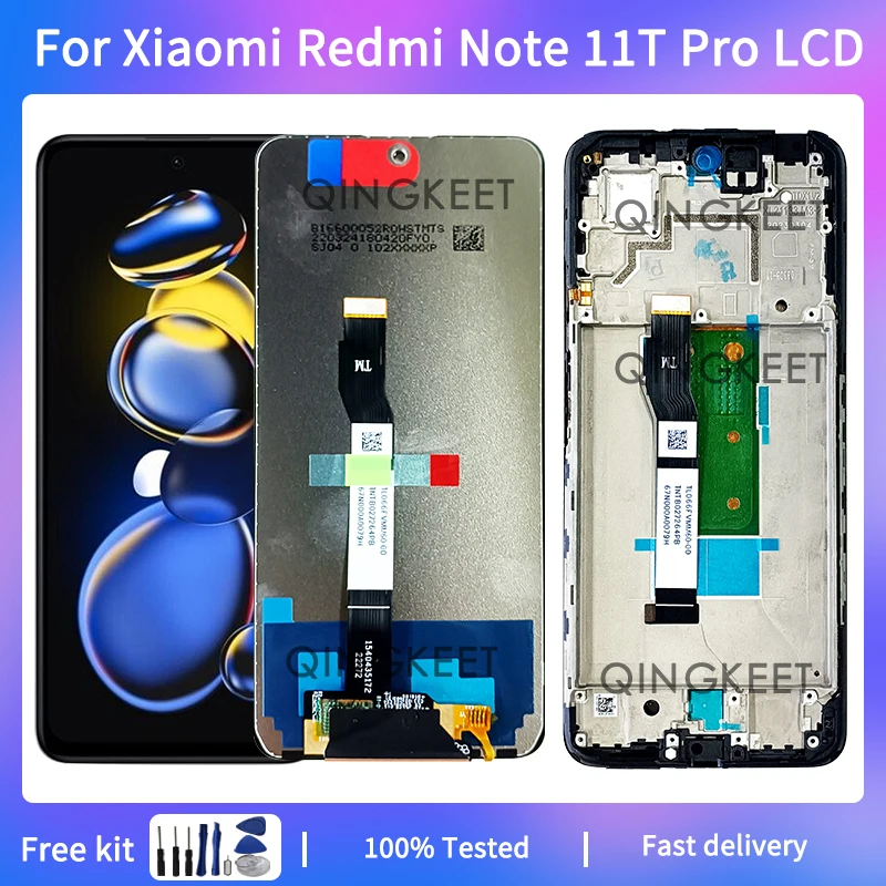 

ЖК-дисплей 6,6 дюйма для Xiaomi Redmi Note 11T Pro 22041216C, сенсорный экран с дигитайзером в сборе для Redmi Note 11T Pro, ЖК-дисплей с рамкой