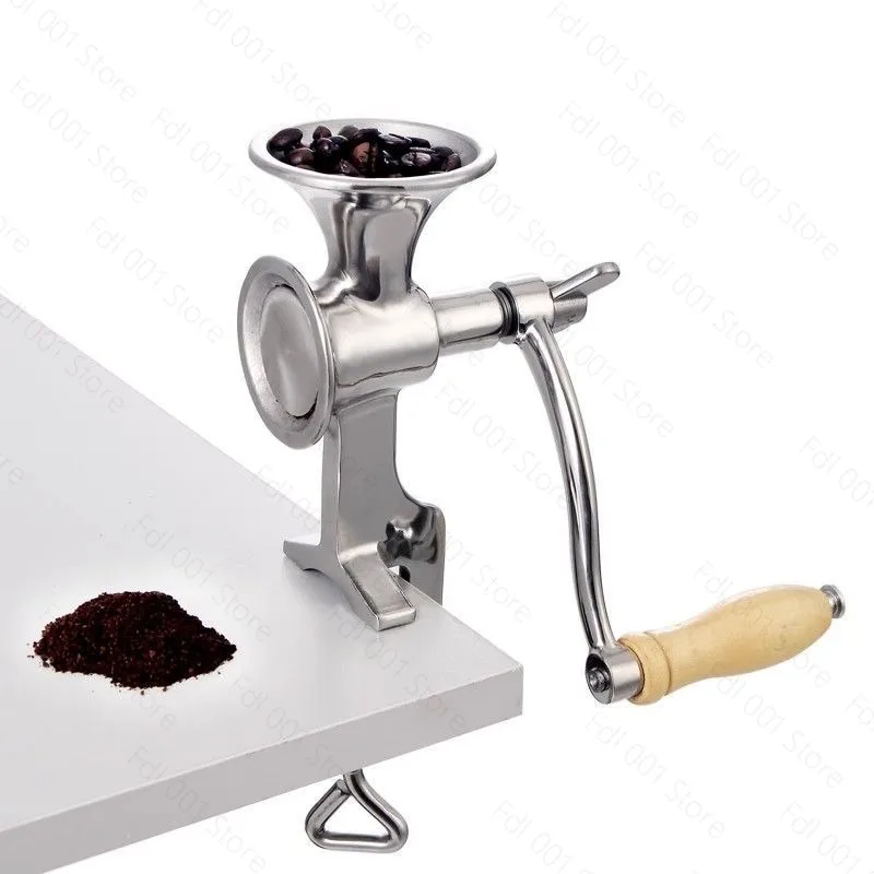 Stainless steel manual coffee bean grinder, household hand crank bean grinder, crusher, manual grinding of coffee beans