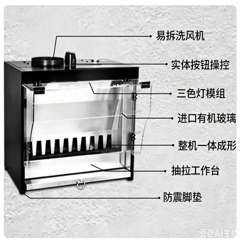Exhaust Workbench Water Curtain Box for Painting Stainless Steel Water Curtain Spray Booth Negative Pressure