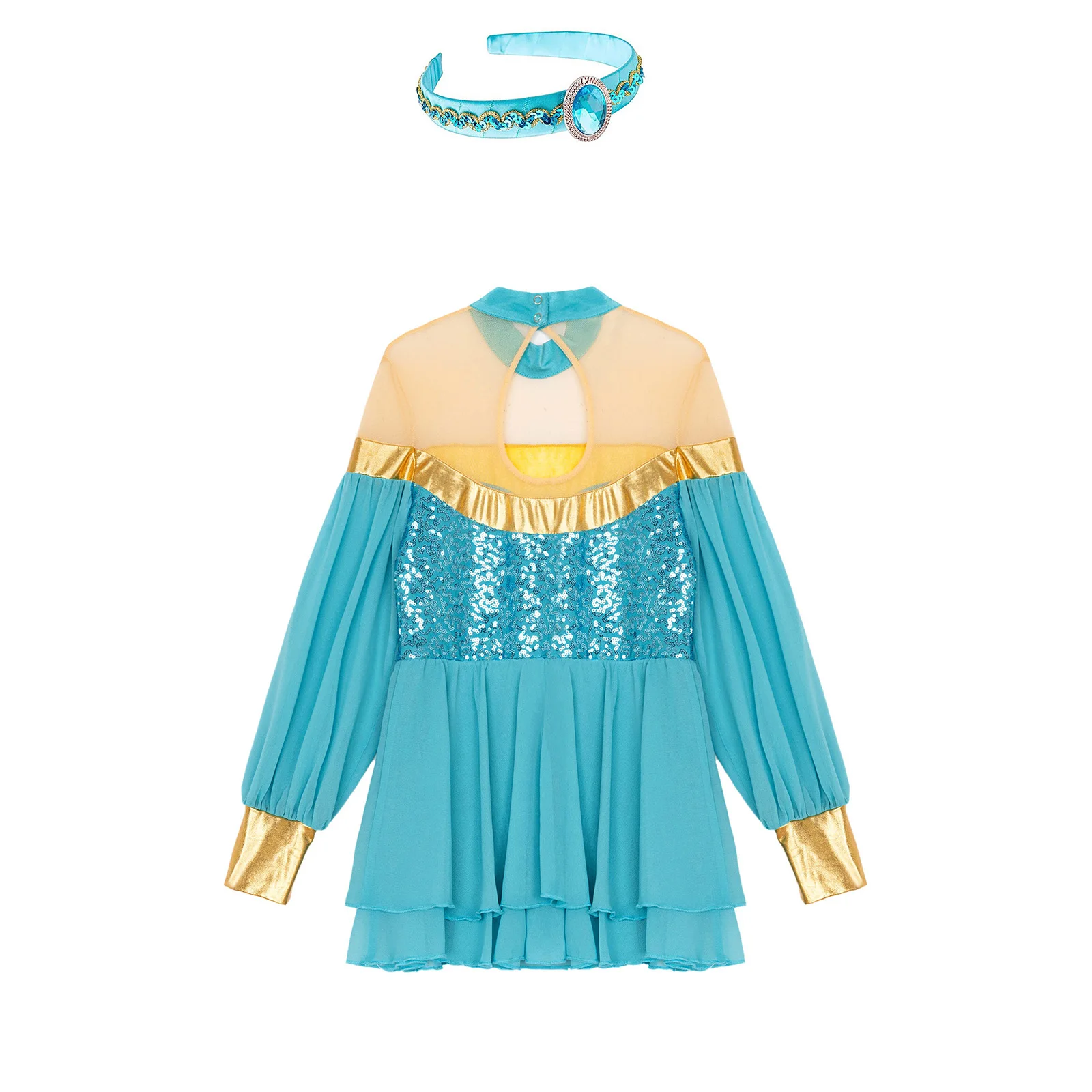 

Children's Roleplay Kids Birthday Party Outfit Arabian Princess Cosplay Costume Girls Dress Sequins Tulle Leotard Dress