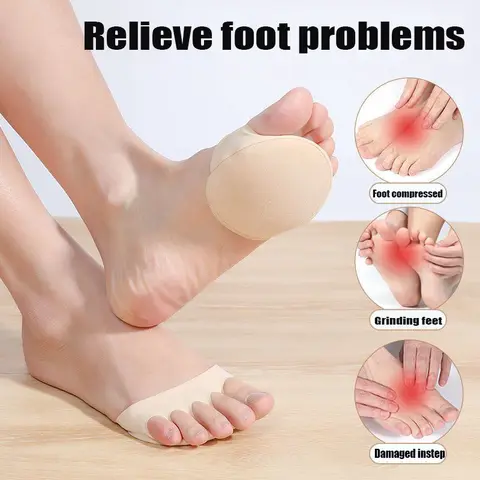 1/2Pairs 앞 손목 받침대 하이힐 용 미끄럼 방지 하프 사이즈 패드 쿠션 양말 용 하프 발 보이지 않는 양말 댄스 깔창