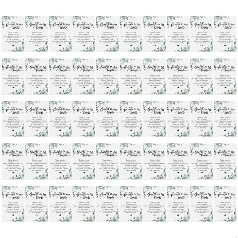 U2je 50pcs Biglietti preghiera in lutto Biglietti simpatia Memoriale pensando a te Carta auguri per consolazione