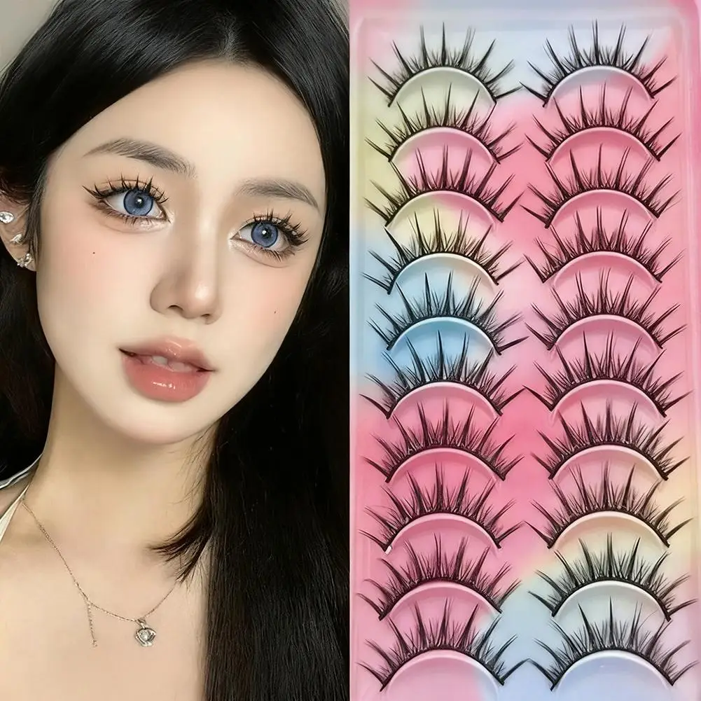 Pestañas postizas para mujer, una sola pieza, pequeño diablo, cómic, pestañas gruesas, estilo de ojos agrandar, maquillaje largo diario, Natural, tu H6R7