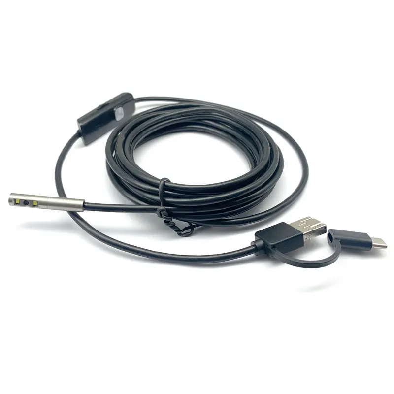 1MP 6mm Side View FOV88° Endoscope Camera for Industrial Pipeline Inspection with 2m USB Type-C Soft Wire Industrial Endoscopic