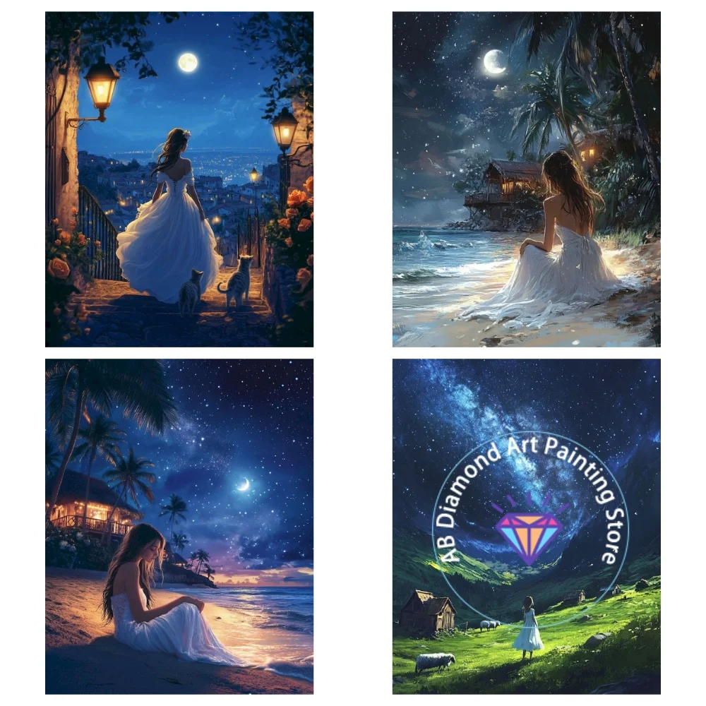 

Seaside Landscape AB Diamond Painting Kit Square Round Diamond 5D DIY Mosaic Handmade Art Adult Exquisite Gift Crafts Home Decor