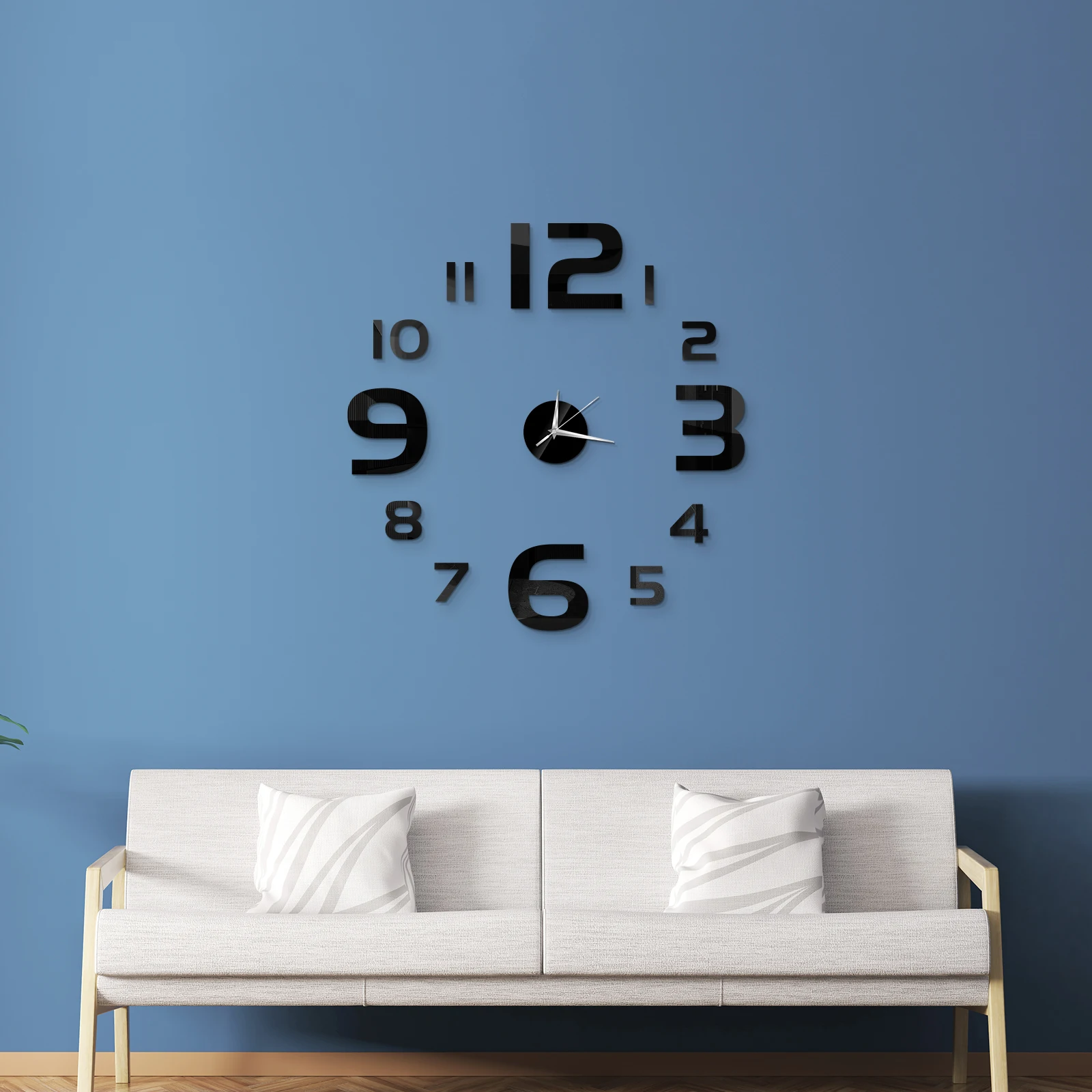 Creative Frameless DIY Wall Clock Wall Decal Home Silent Clock Acrylic Mirror Sticker Living Room Office Wall Decoration Horloge