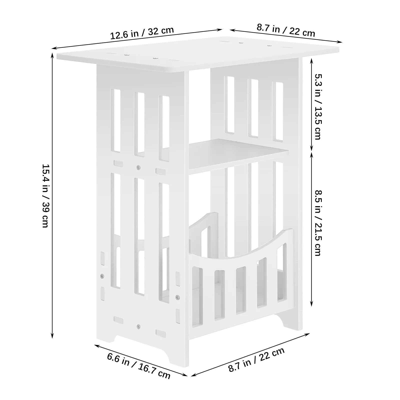 Mesa auxiliar de sofá blanca para dormitorio, sala de estar, muebles de espacio pequeño, mesita de noche minimalista moderna para el hogar