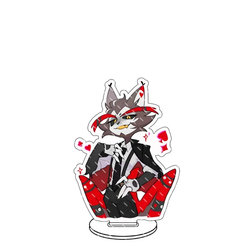 10 cm Hazbin Otel Karikatür Figürü Kabuğu Melek Toz Ayakta Anime Akrilik Standı Masaüstü Dekorasyon Moda Süsler Çocuklar Hediyeler