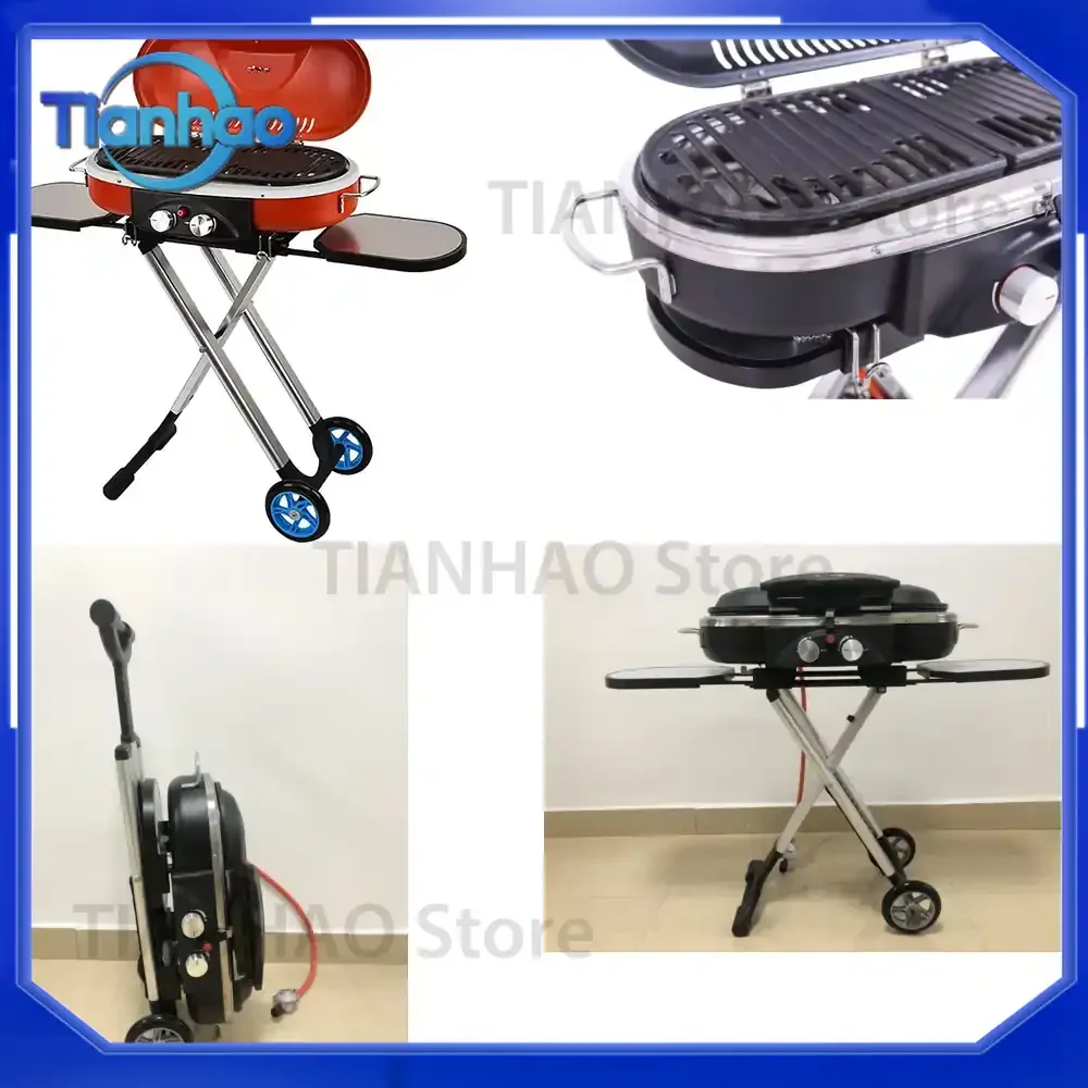 Foldable Portable Propane Camping Grill for Outdoor Use 2 Burner 15000 BTU 285 SQ Inch Cooking Area