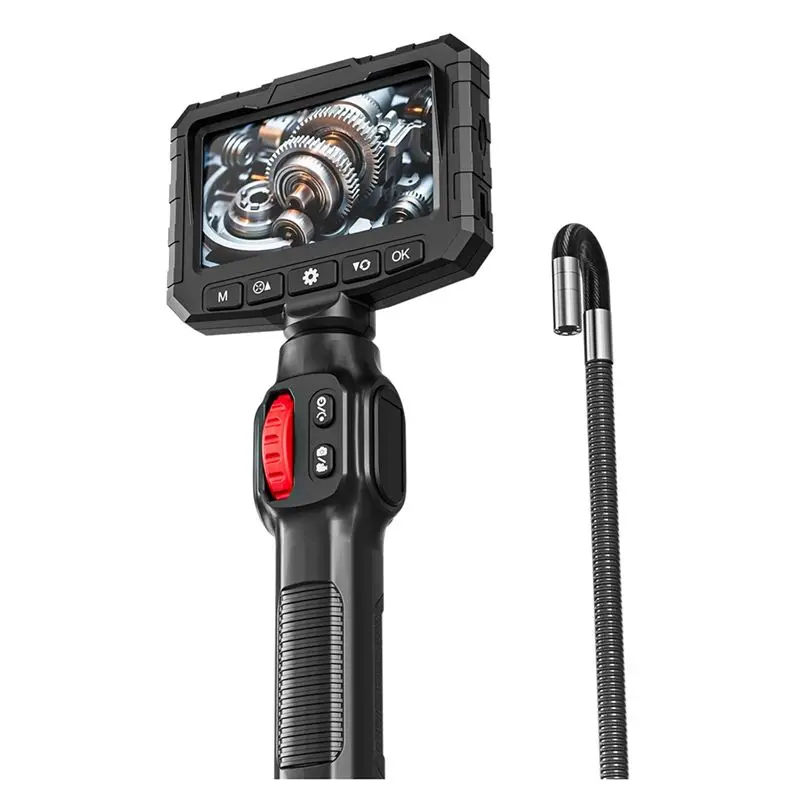 FULL-Borescope 1080P HD Two-Way Articulation Steerable Endoscope Camera With 4.3 INCH LCD Monitor For Wall Engine 6MM