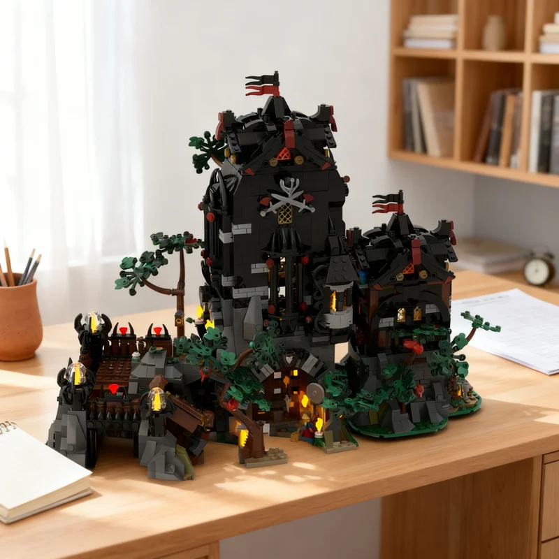 3123pcs MOC The Wolf Lord's Den Castle Wolfpack Model Building Blocks Architecture Christmas Gift Toy Art Assemble Craft Display