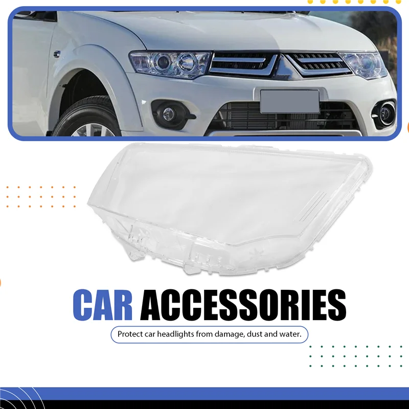 

For Mitsubishi Pajero Sport 2013-2015 Headlight Shell Lamp Shade Transparent Lens Cover Headlight Cover-A02G