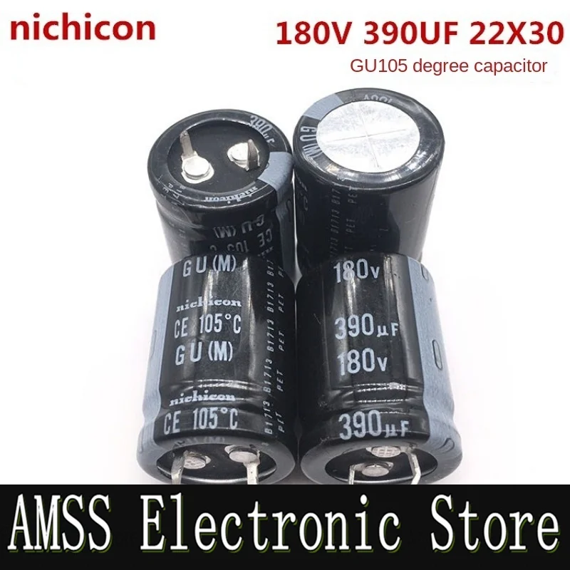 

AMSS 1 шт. Nichicon алюминиевый электролитический конденсатор 390 мкФ 180 В 22X30 GU 105 градусов 180 В 390 мкФ Ern2Z391MELZ
