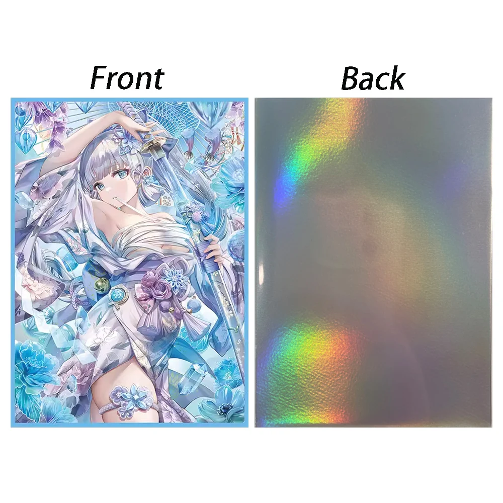 67×92mm 50PCS Holographic Flash Anime Card Sleeves for MTG/PKM/TCG Top Loading Cartoon Deck Shield Card Cover