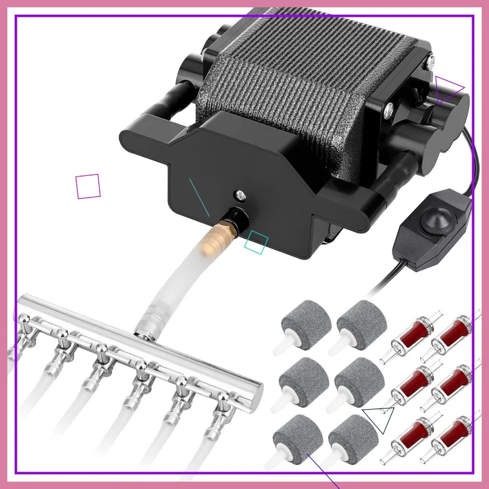

Quiet Aquarium Air Pump 200/317/475GPH High Pressure Commercial Pond Aerator Bubbler Hydroponics Oxygen Pump