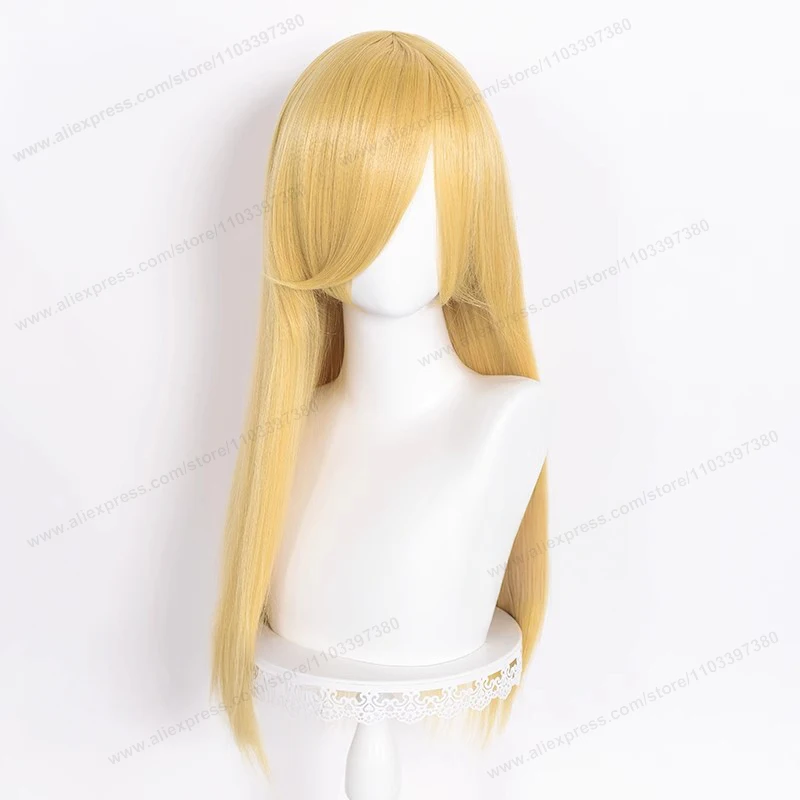 60cm Long Straight Cosplay Synthetic Wig With Bangs Golden Yellow Green Blonde Purple Heat Resistant Hair Anime Wigs + Wig Cap