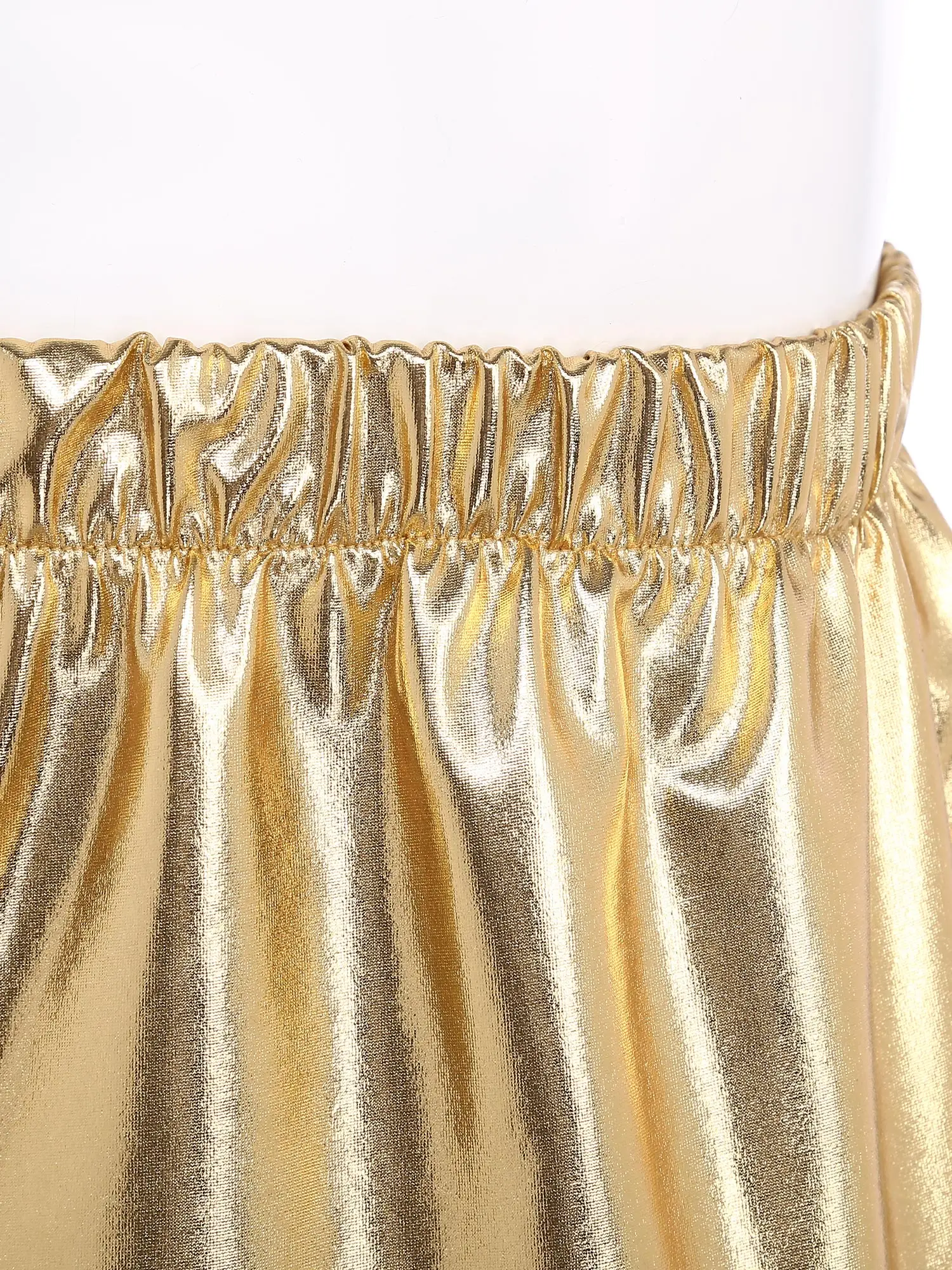 Mens Metallic Shiny Pants Jazz Hip-hop Dance Pants Elastic Waistband Trousers for Rave Disco Club Theme Party Stage Performance