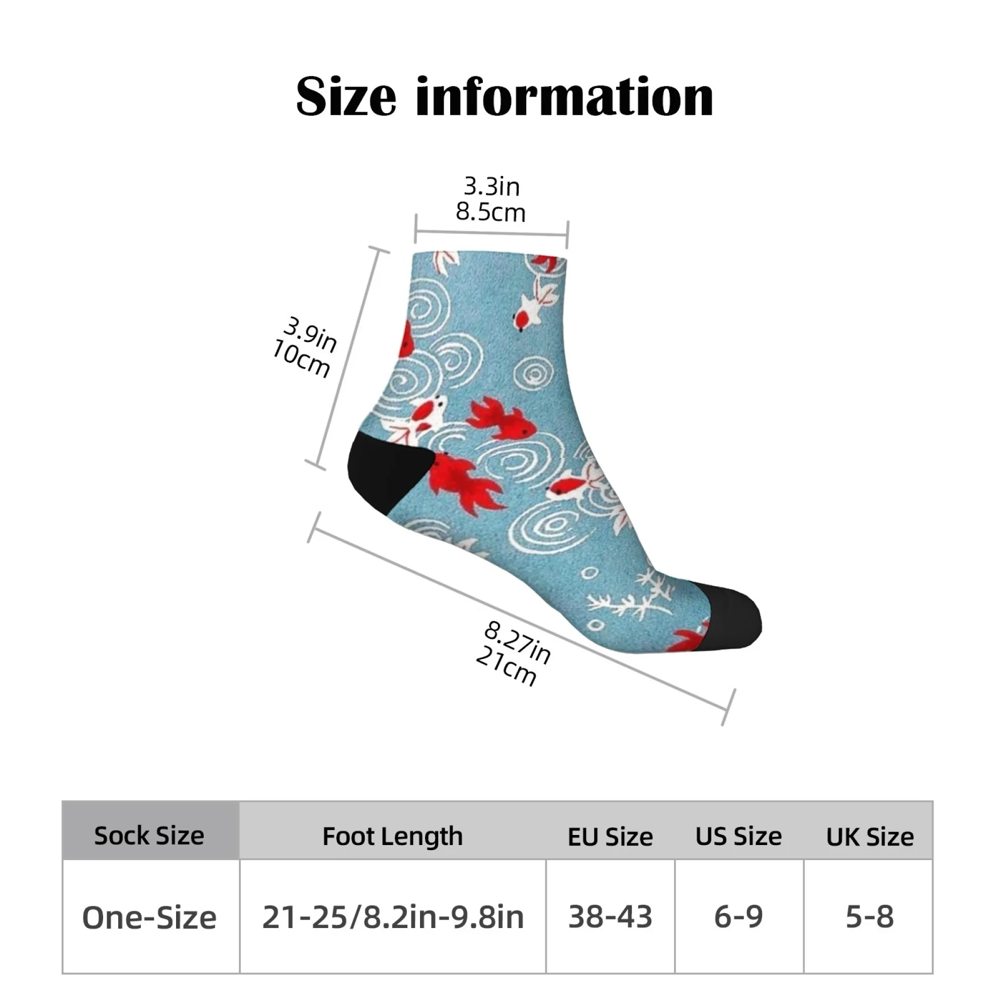 جوارب قصيرة للرجال من Crazy بخلفية أزرق مع سمك الشبوط الأحمر، جوارب مريحة غير قابلة للانزلاق، جوارب هيب هوب للسفر واللياقة البدنية #2