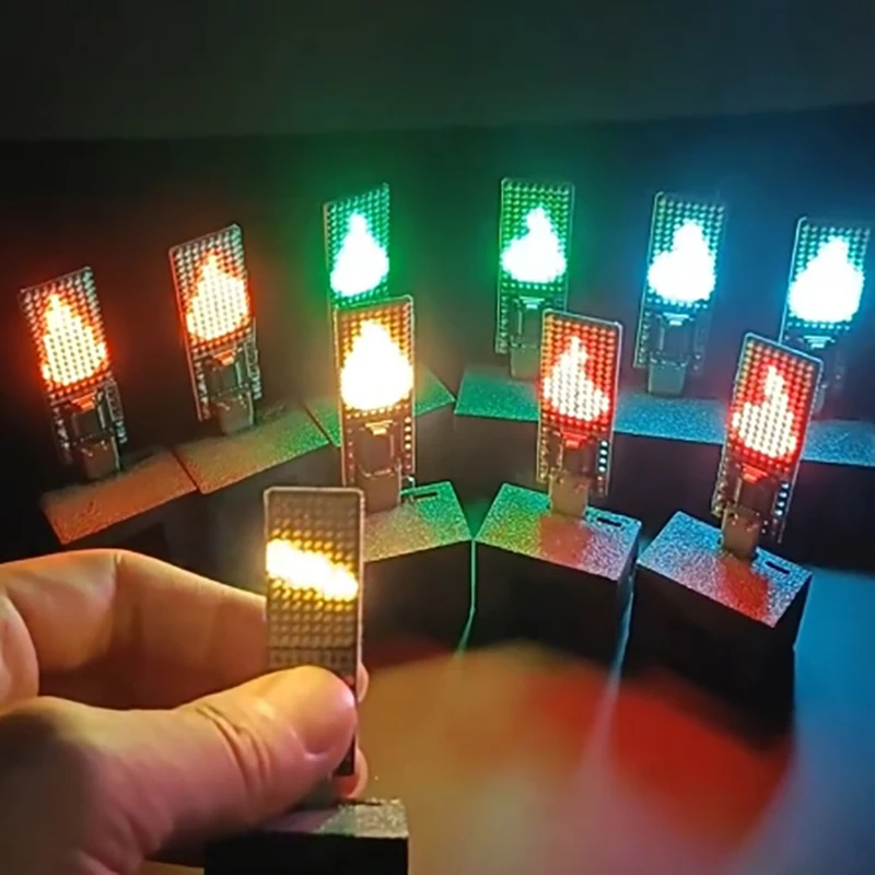New 8-Mode LED Flame Candle Lamp USB Electronic Candle Fun Atmosphere Light For Night Camping Home Party Decoration