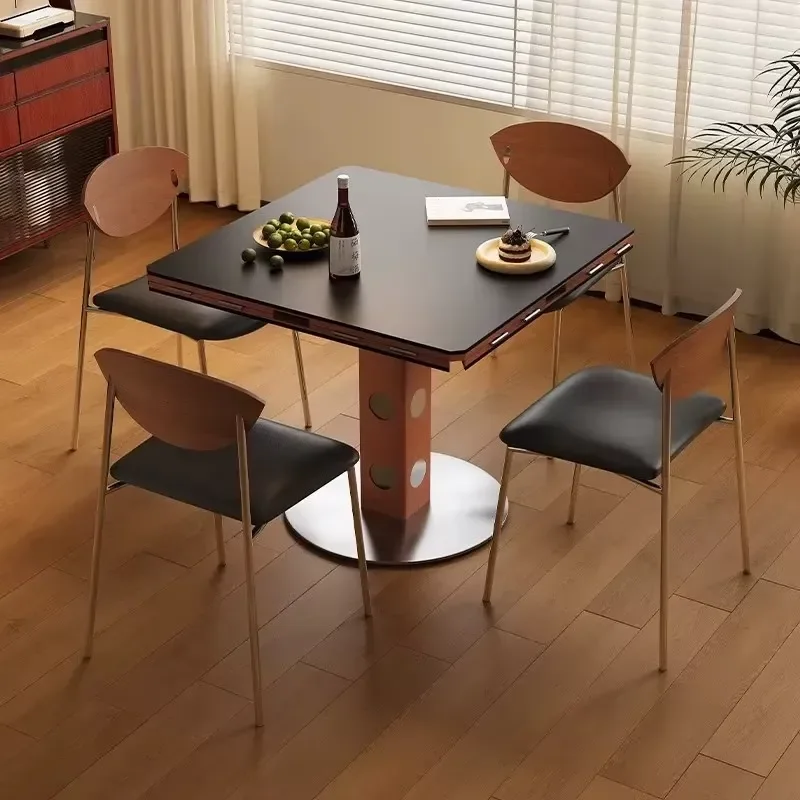 120cm Round Dining Table Sintered Stone Top Solid Wood Base Modern Luxury Kitchen Furniture for Living Room Home Decor 130cm