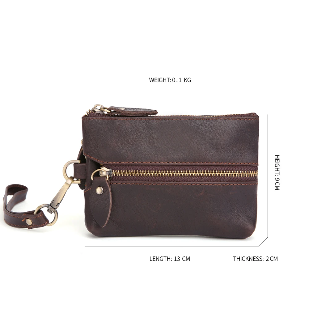 GUJOS-Porte-Clé en Cuir de Vache group pour Homme et Femme, Petit Porte-Monnaie Vintage avec Anneau, Nouvelle Collection