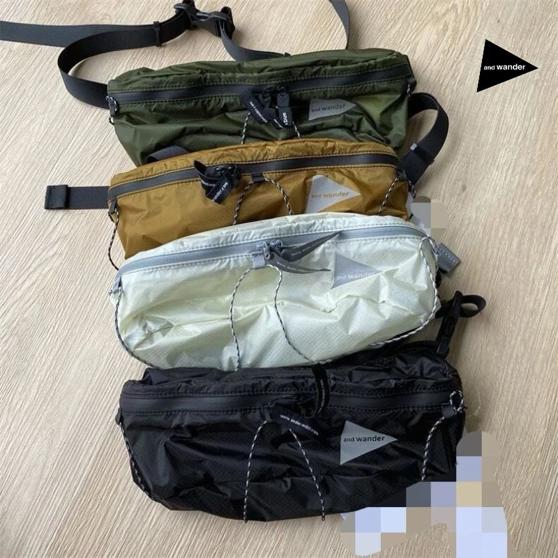 And Wander Outdoor Sling Waist Bag,Lightweight Water‑Repellent Mini Crossbody Pack with Triangle Logo for Hiking Travel