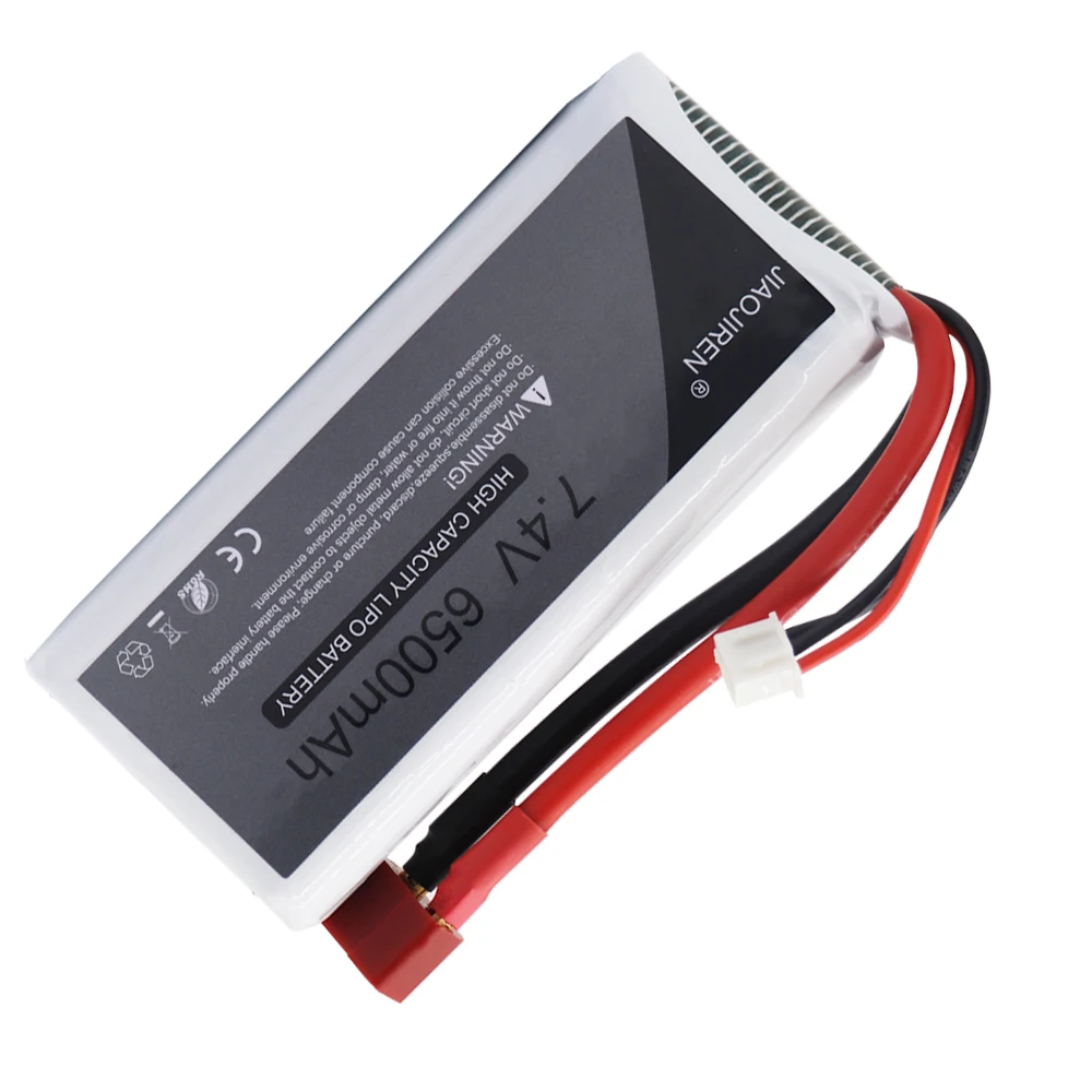 Akumulator do RC Lipo 2S 7.4V 6500mAh 10C Max 60C dla Wltoys 12428 12423 samochodów RC ulepsz części akumulatorów do zabawki zdalnie sterowane