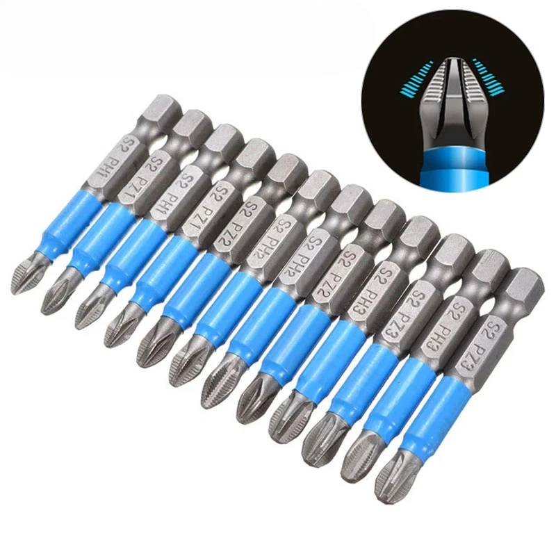 Magnetic Screwdriver Bit Set Anti Slip Non Cross Phillip Electric Drill Screw Driver Head Kit Impact Batch Power Hand Tool PH PZ