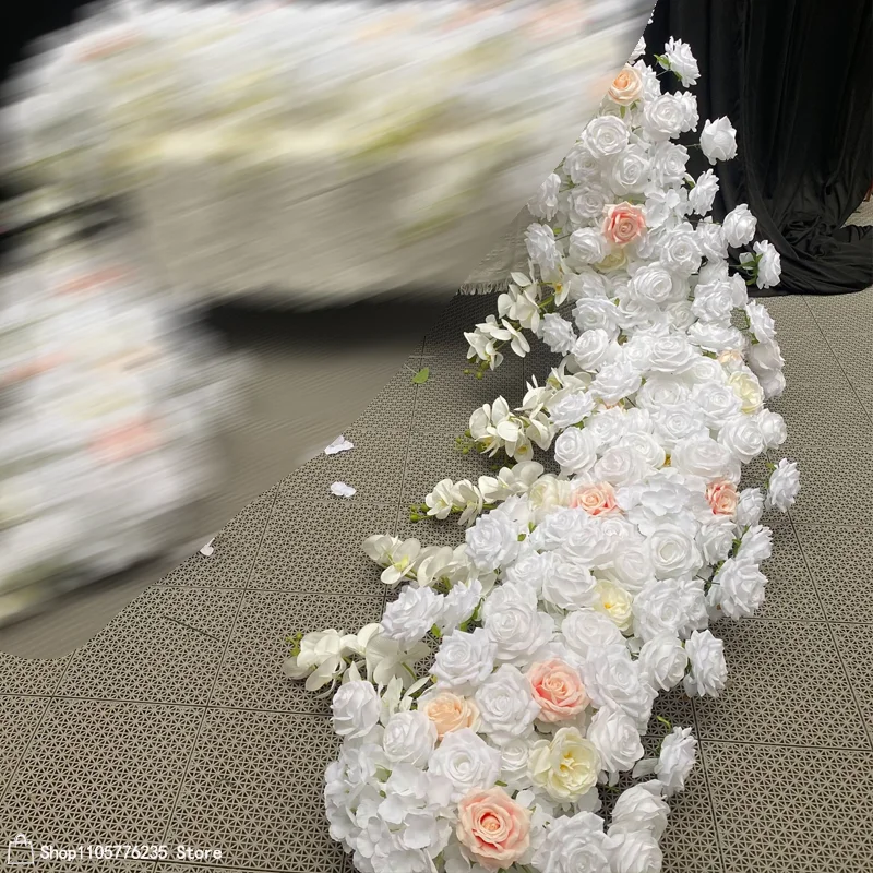 Künstliche rote Rosen Hochzeitsdekoration Tischdekorationen Lange Blumenreihe Sofa-Läufer Blumenarrangement Geburtstagsfeier Event-Requisiten – Detail 8