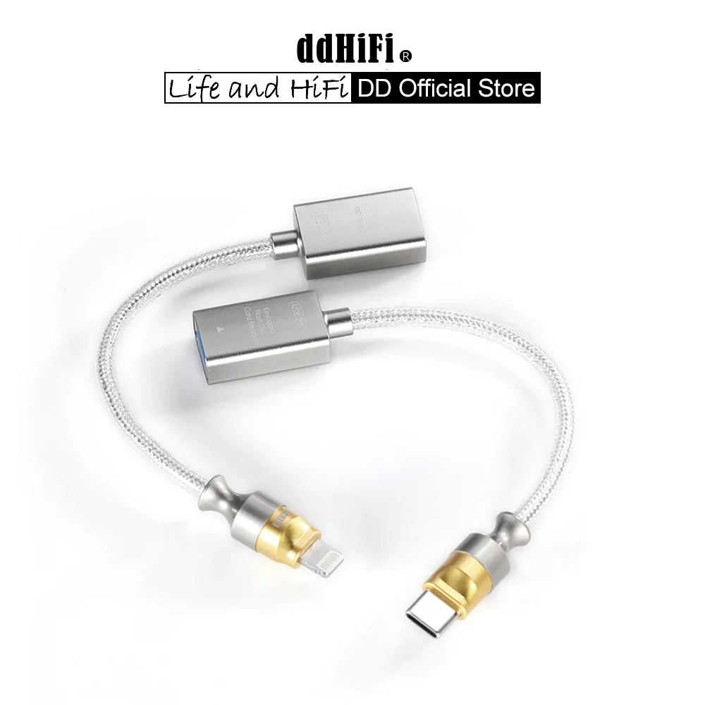 DD ddHiFi MFi07F / TC07F Lightning / USB-C to USB-A Female OTG Audio Cable for Decoding Devices / Read Data via Files APP