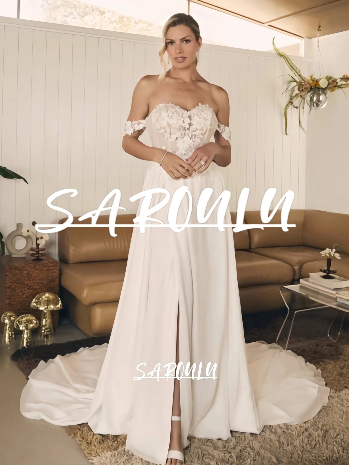 

Elegant Off the Shoulder Reception Wedding Dress Sweetheart Corset Bride Dresses Customized Long Sheath Bridal Gown
