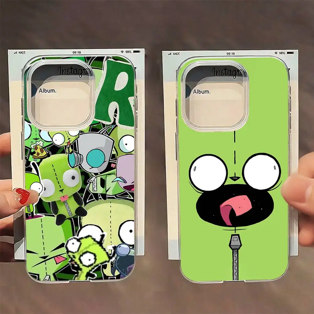 

I-Invader Zim Gir Phone Case For iPhone 16,15,14,13,12,11 Pro,Max,Plus,X,XS,XR,SE,Mini Transparent Silicone Soft