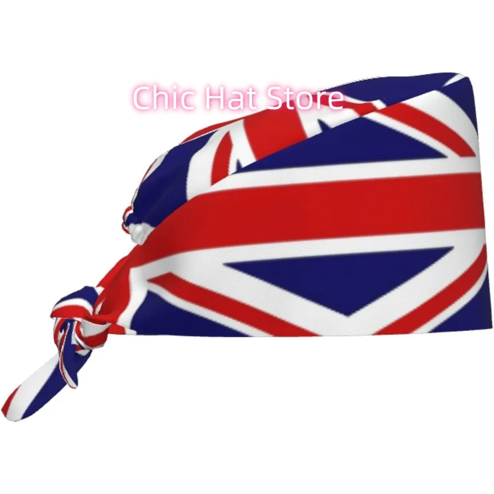 

Cleaning Working Cap UK Flag Prints Chef Hat for Women & Men, Adjustable, Breathable Black