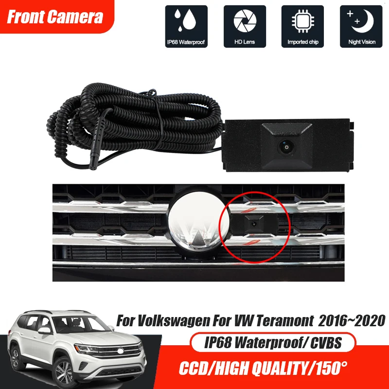 

Car Front View Parking CCD Night Vision LOGO Camera 150° Waterproof CVBS HD AHD For Volkswagen For VW Teramont 2016~2020 80mA