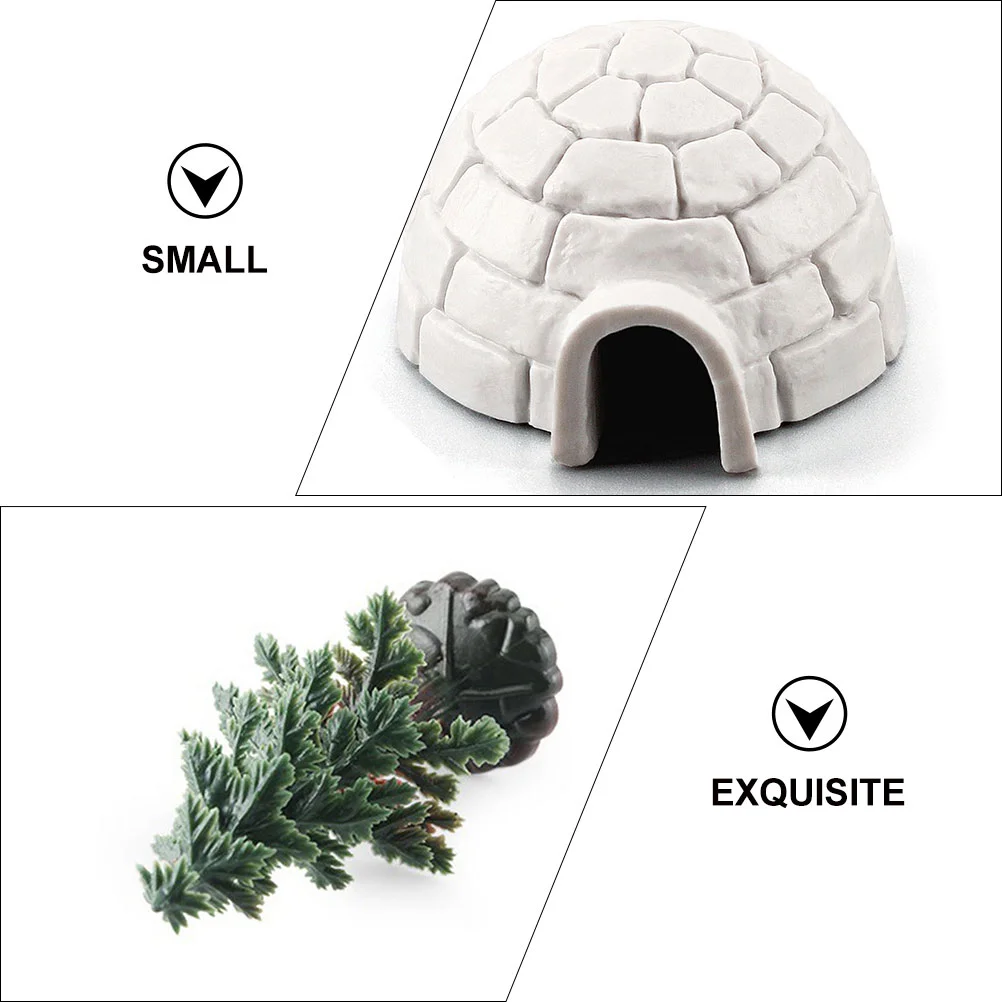 Igloo Model Mini Christmas Tree Ornaments Snow Snowman Decorations Outdoor Ice House Statue Decorative