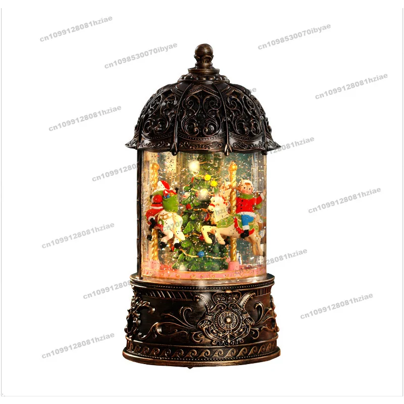 Suitable for 2pcs Christmas Carousel Old Man Tree Music Box Crystal Ball Music Box Piaoxue Children's Birthday Gift Vintage