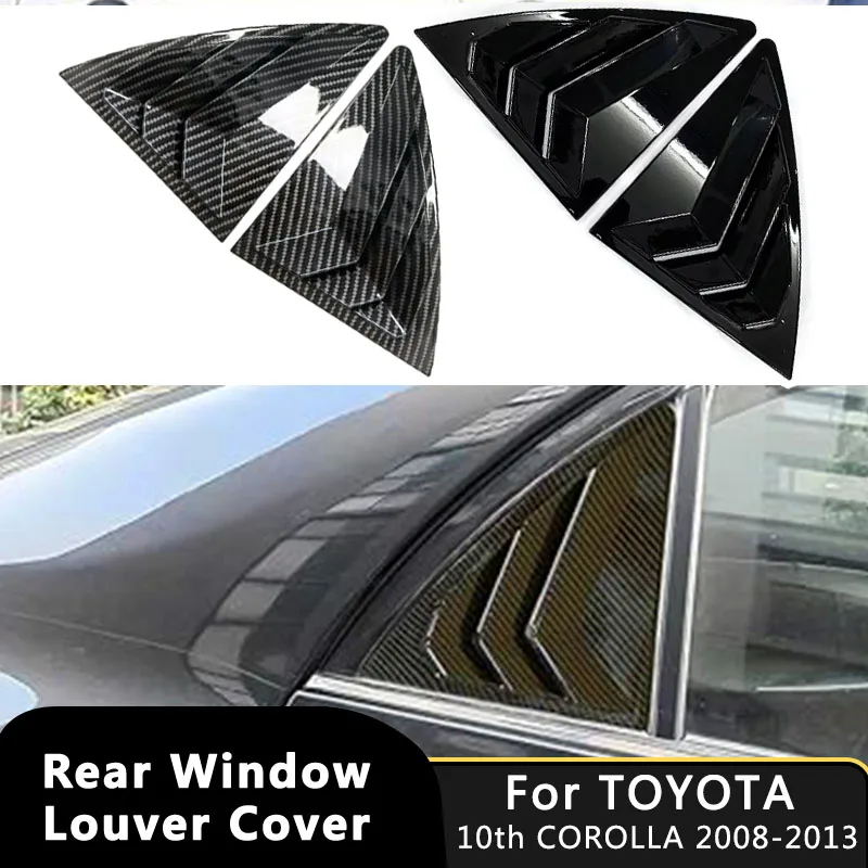 2X para Toyota 10th Corolla 2008-2013 ventana lateral trasera de coche cubierta de persiana pegatina embellecedora cuchara de ventilación accesorios de tapa Exterior