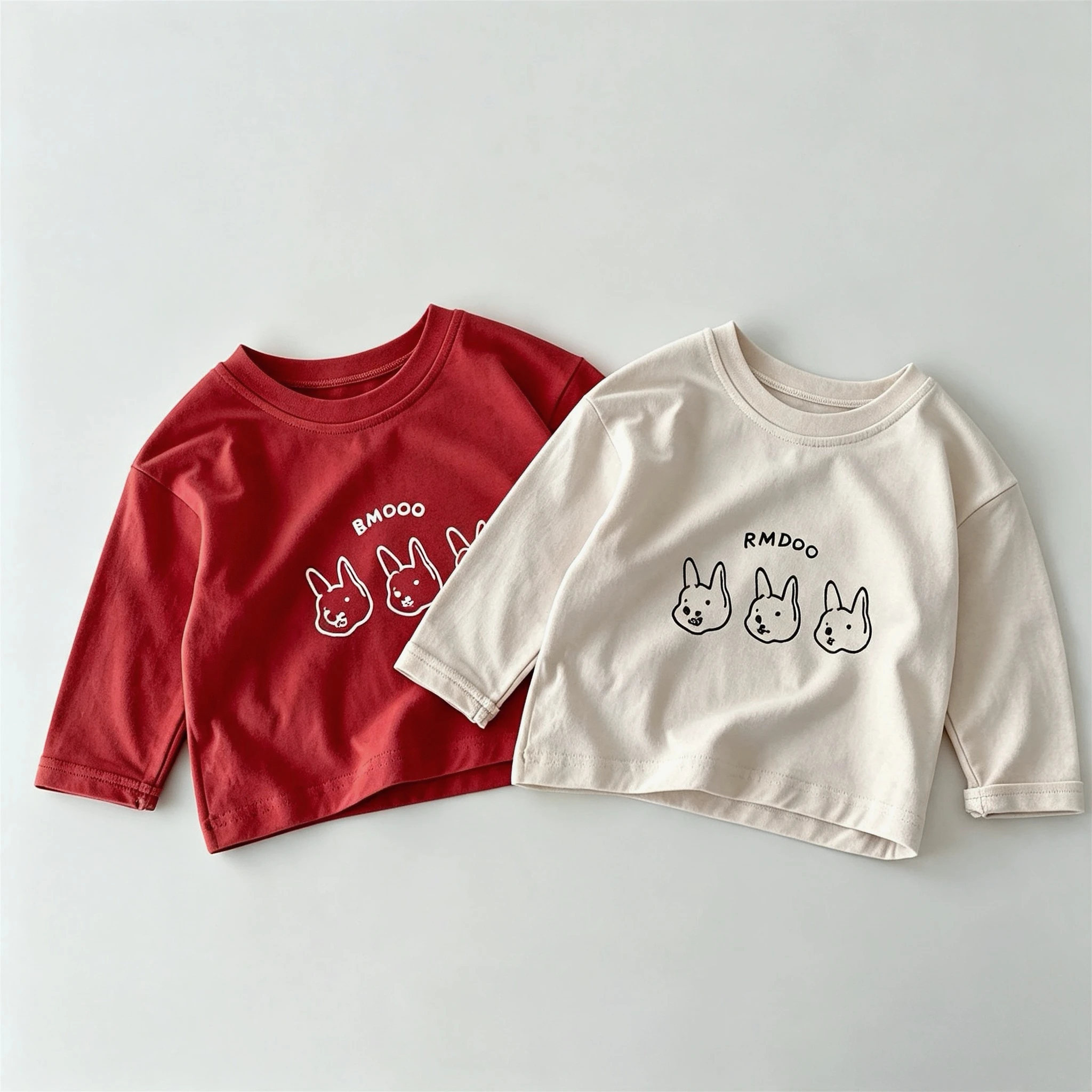 Pure Color Print Girls Long Sleeve T-shirt Autumn Base Shirt Kids Clothing Loose Casual Versatile Children's Blouse Crew Neck