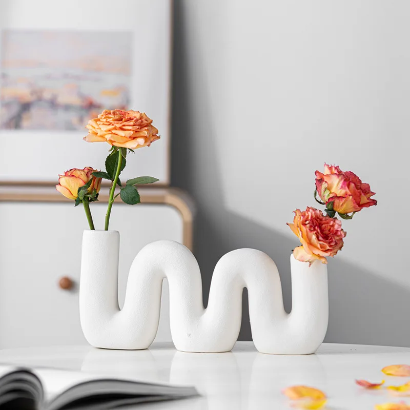 CAPIRON Nordic Vase Ceramic for Pampas Grass Dried Flower Living Room Decoration Centerpiece
