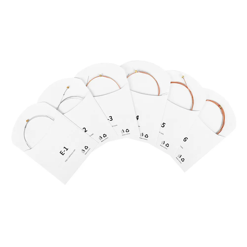 

6Pcs Acoustic Guitar Strings Folk Guitar Replacement Strings Strong Reliable Material Easy Install Gentle String Feel Clear